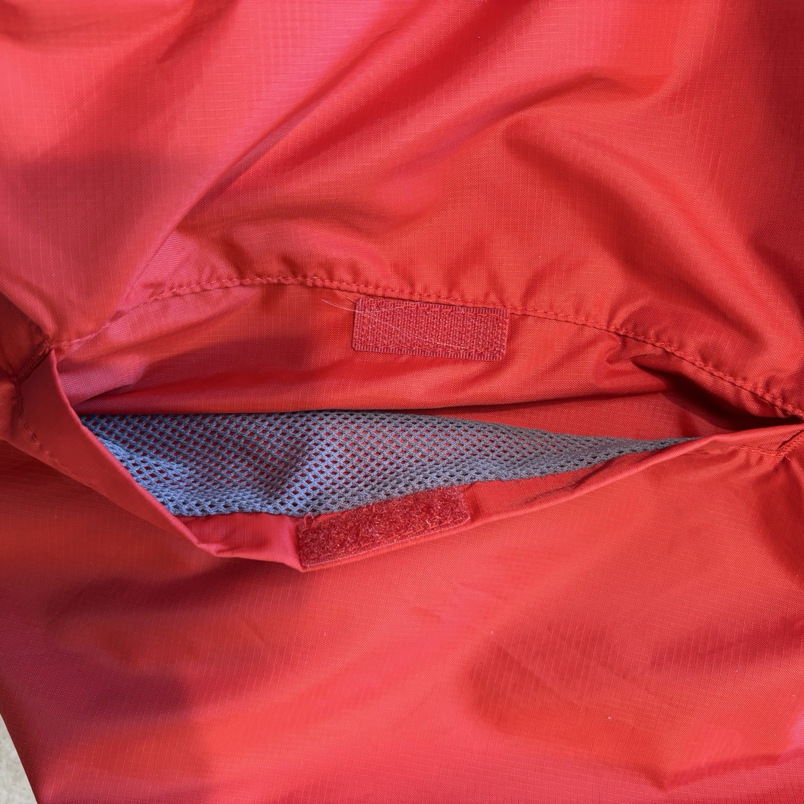Eddie Bauer Hooded Windbreaker Jacket Large Orange Hiking Casual
