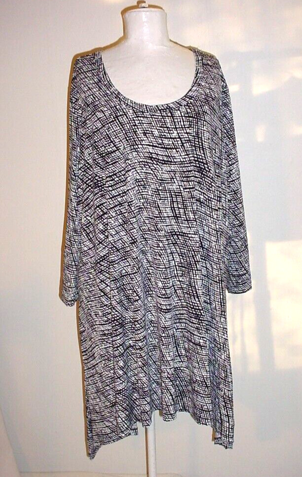 Woman Within Plus Size 4X Top 3/4 Sleeve Stretch Knit Longer Length