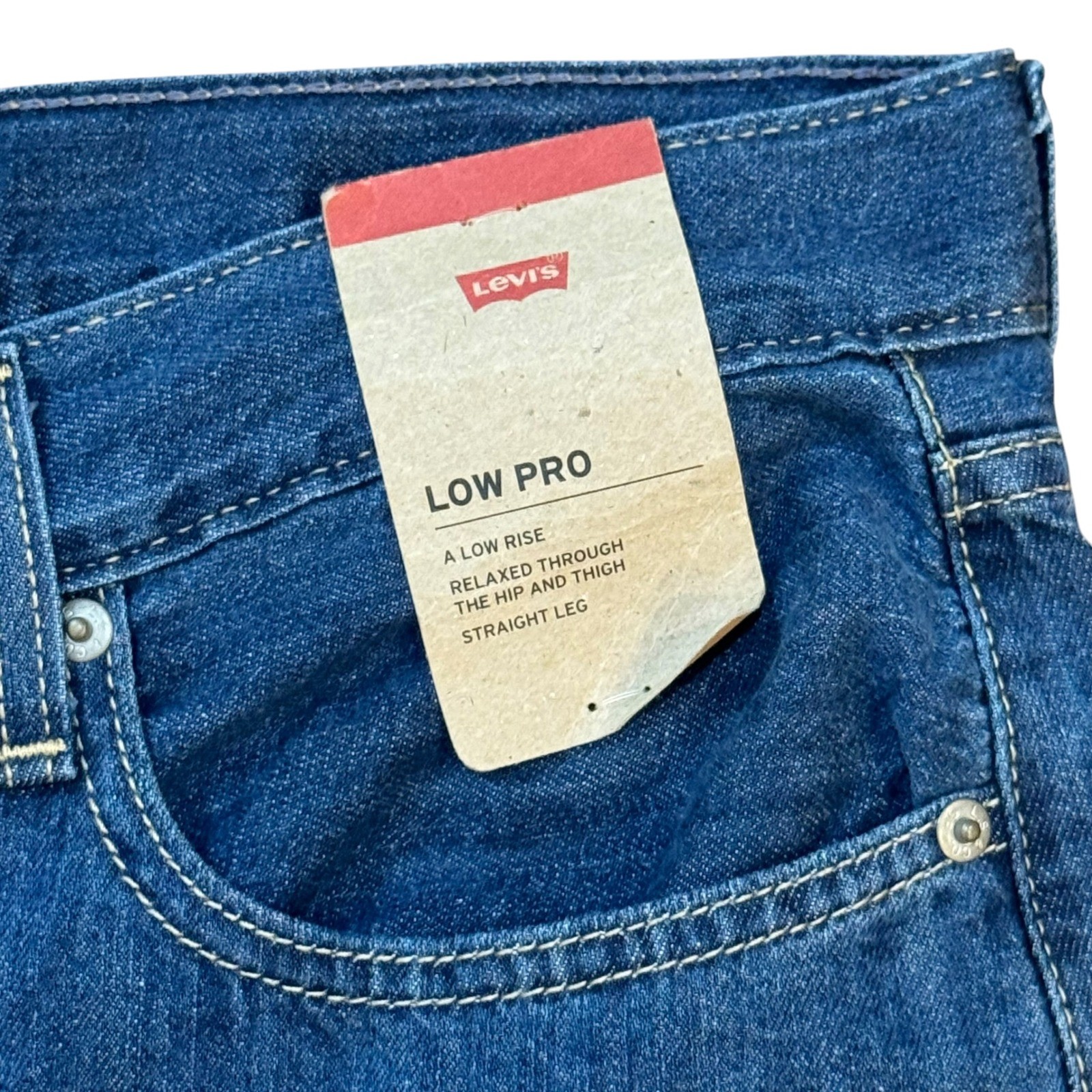 Levi’s Low Pro Straight Jeans Womens 29×30 Blue Low Rise Relaxed Fit Denim NEW