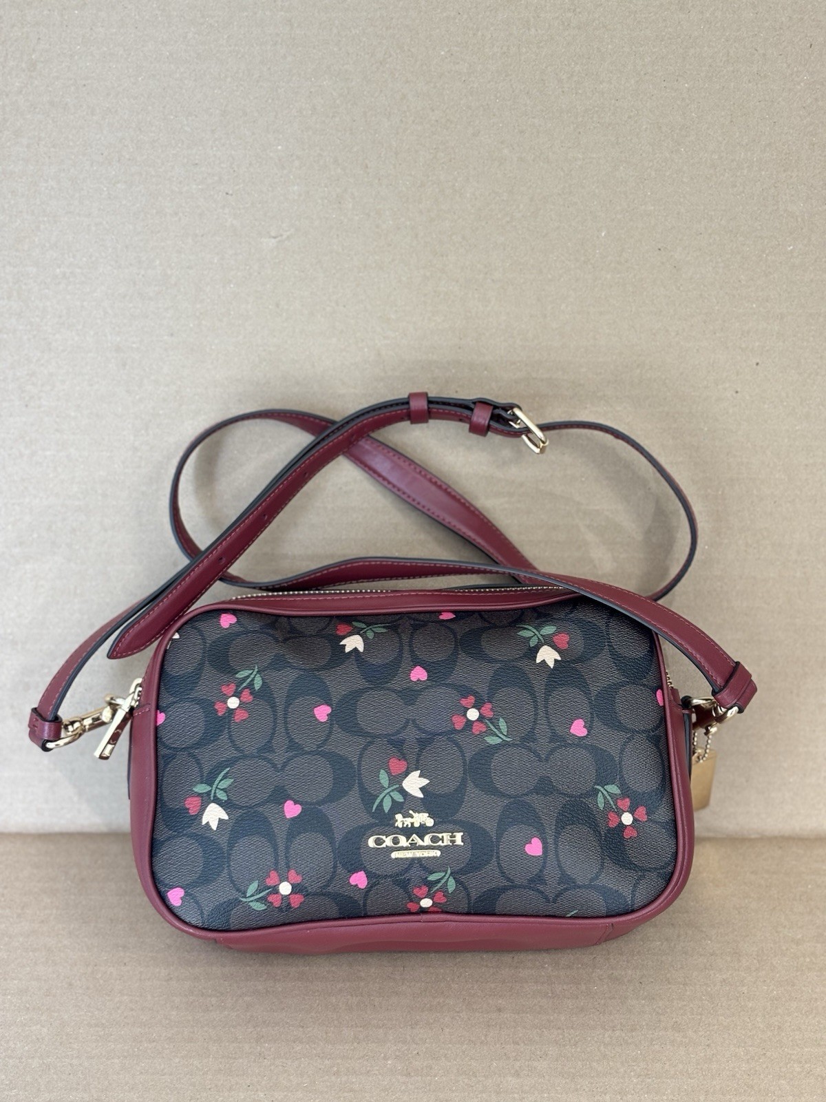 COACH Jess Crossbody In Signature Canvas Heart Petal Print💖🌸