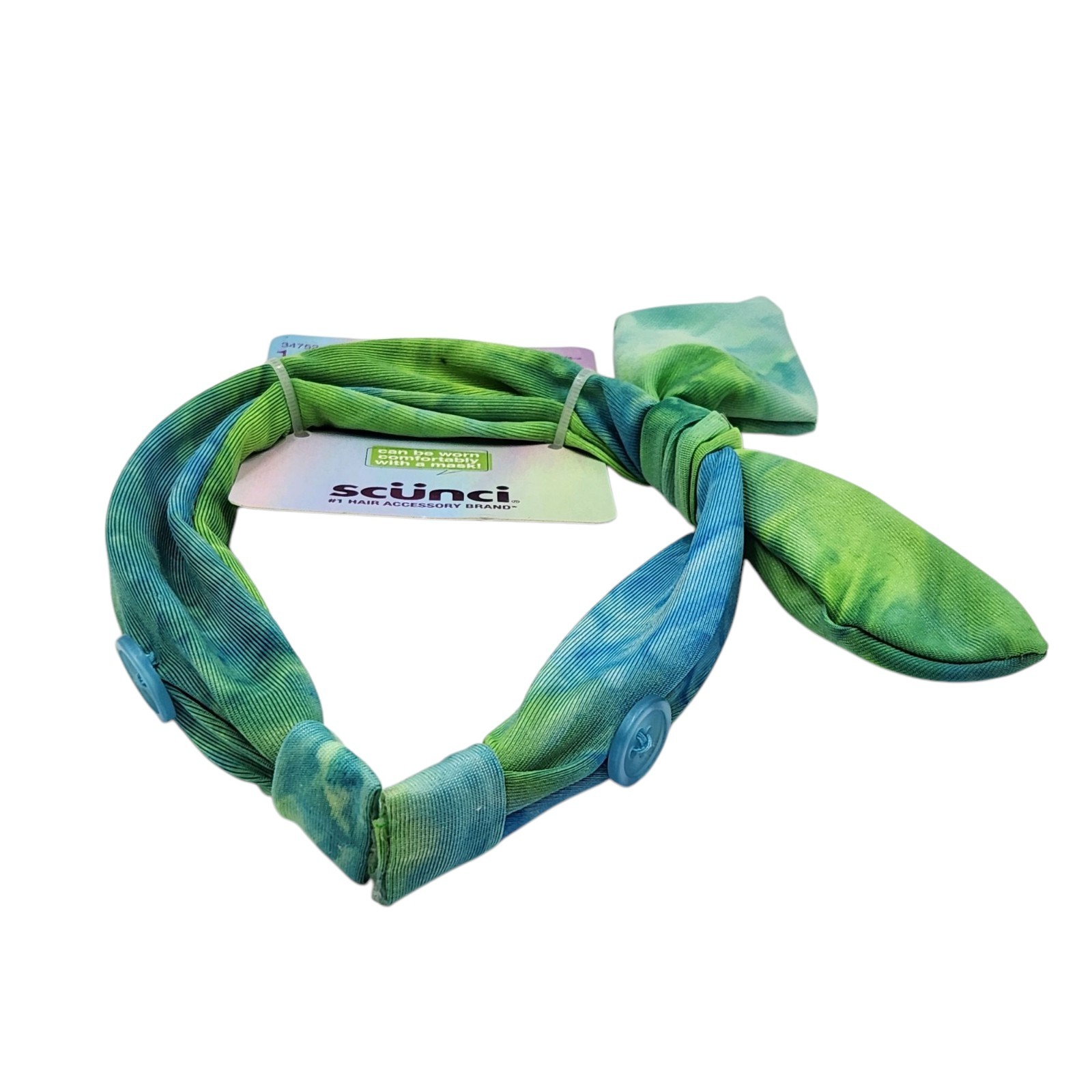 Scunci U Got This Headband with Buttons for Mask 3 Pcs Multicolor Tie Dye Set