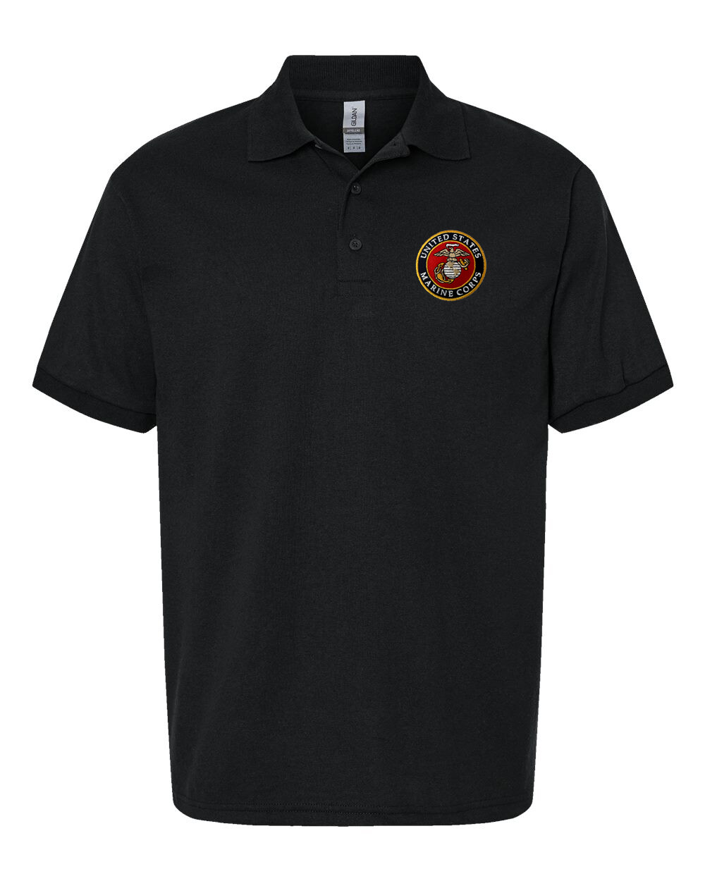 US Marine Corps Embroidered Black Polo Shirt USMC Licensed -All Sizes-