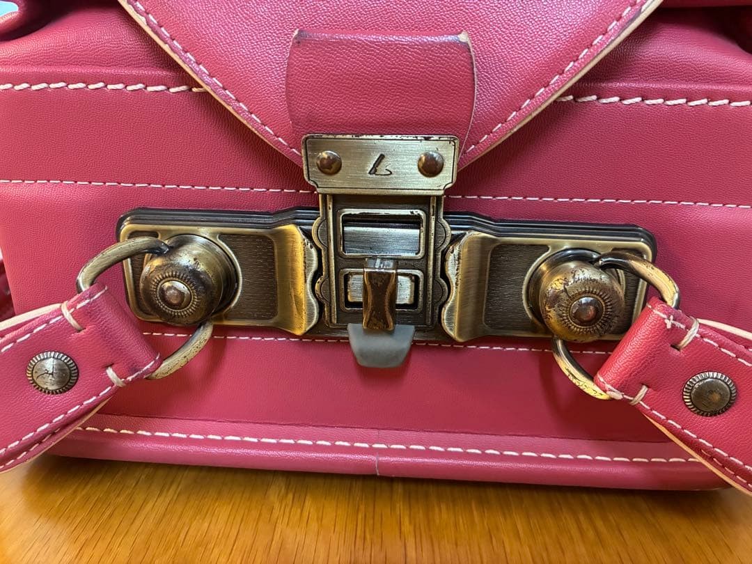 Tsuchiya Kaban Randoseru Raspberry Pink Cow Leather School Bag Authentic