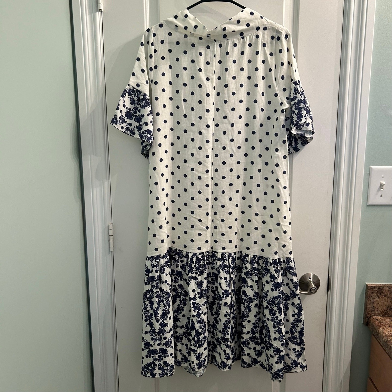 Le Ragazze Italian Linen Blend Polka Dot Dress – size M