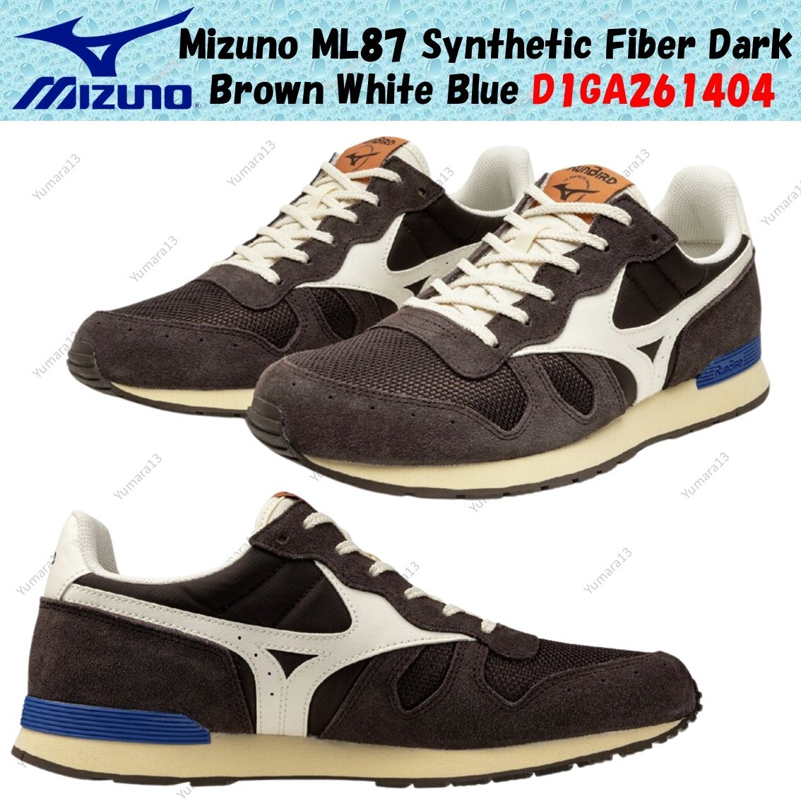 Mizuno ML87 Synthetic Fiber Dark Brown White Blue D1GA261404 Men’s Size