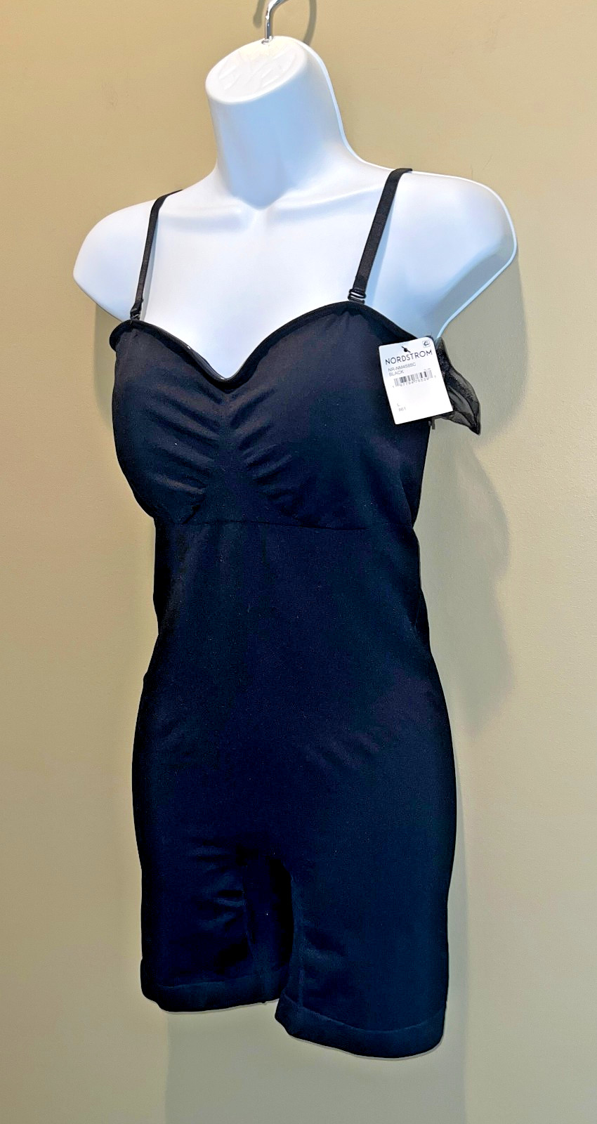 NWT! Nicole Miller 4585 Convertible Seamless Shaping Boy-Leg Bodysuit Black Sz L
