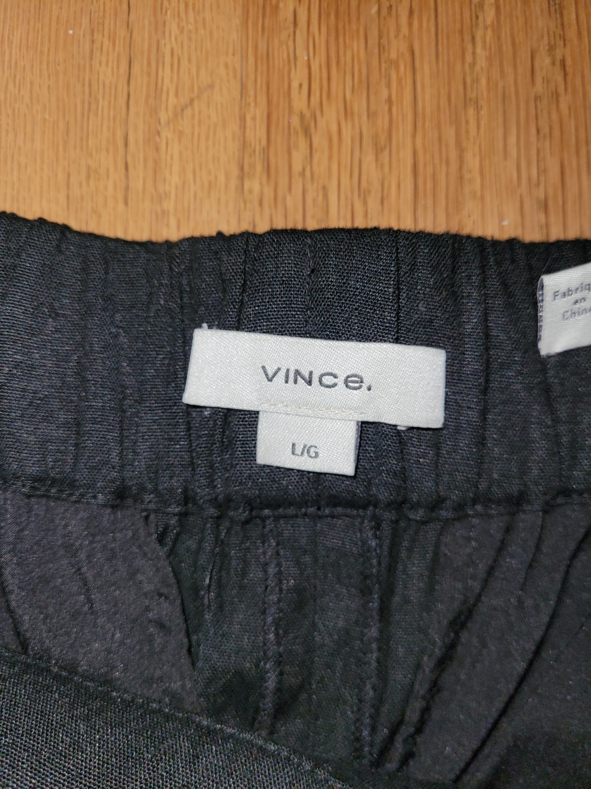 Vince V963722291 Linen Blend High-Waist Wide-Leg Pull-On Pants Black Size L