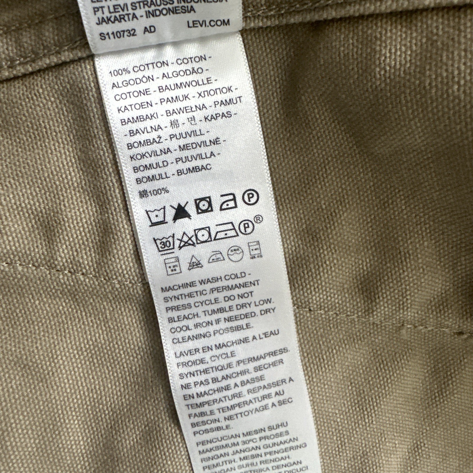 Levi’s Mechanics Full Zip Light WT Canvas Beige Tan Garage Jacket Medium