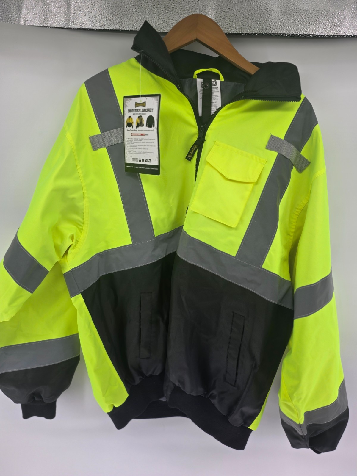 NWT Hi-Viz Workwear OccuNomix Collared Lined Jacket Coat Men’s Size M Z1 Constru