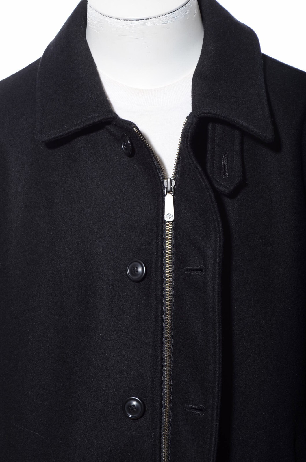 Joseph Abboud Outerwear Black Wool Rayon Blend Button-Up Zippered Jacket Coat L