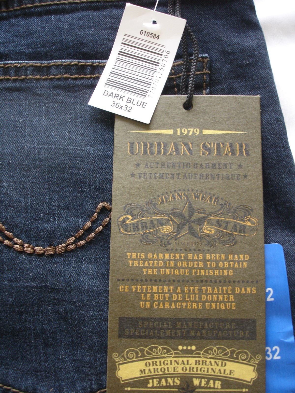 Urban Star men’s jeans – relaxed fit – straight – 36 x 32 – Dark Blue – NEW!!