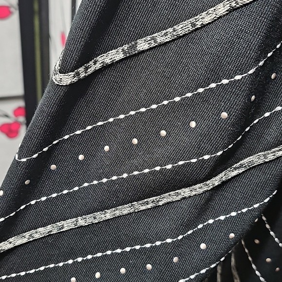 Ming Wang Black and Silver Patterned Jacket Large