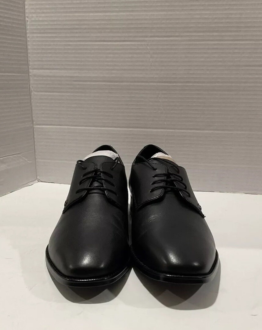 Coach Men’s Solid Black Colored Leather Metropolitan Derby Shoes Size US 7.5D
