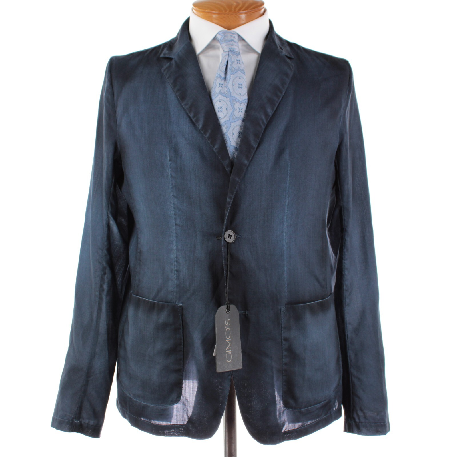 Gimo’s NWT 100% Wool Sport Coat / Soft Jacket Size 52 (L US) In Shades of Blue