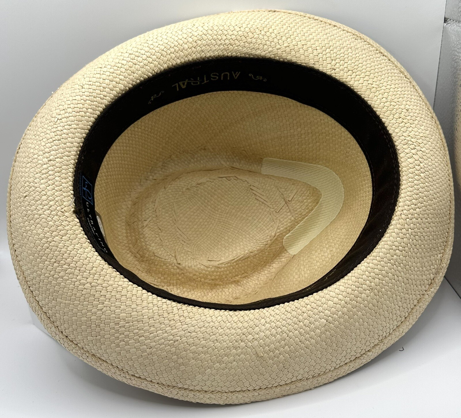 Ultrafino Austral Men Panama Straw Hat 7 1/4 Hand Woven Ecuador Toquilla Fedora