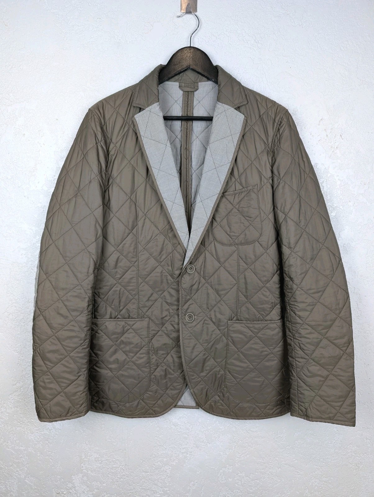Waterville Men Barn Quilted Polyester Business Blazer Jacket Size 48 Made In It