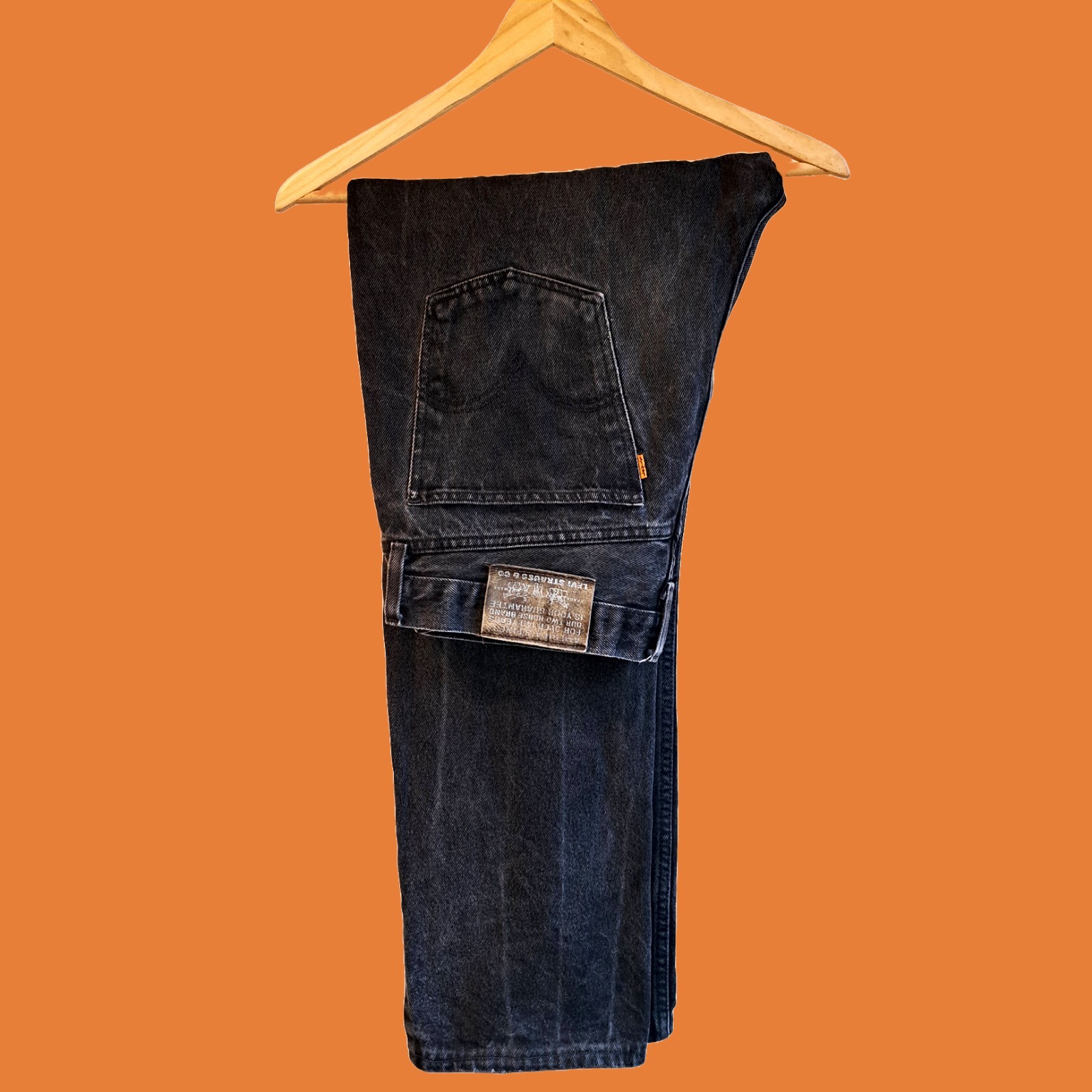 Vintage Levi’s 615 Orange Tab Jeans W34 L34 – Black Faded – Made in Tunisia