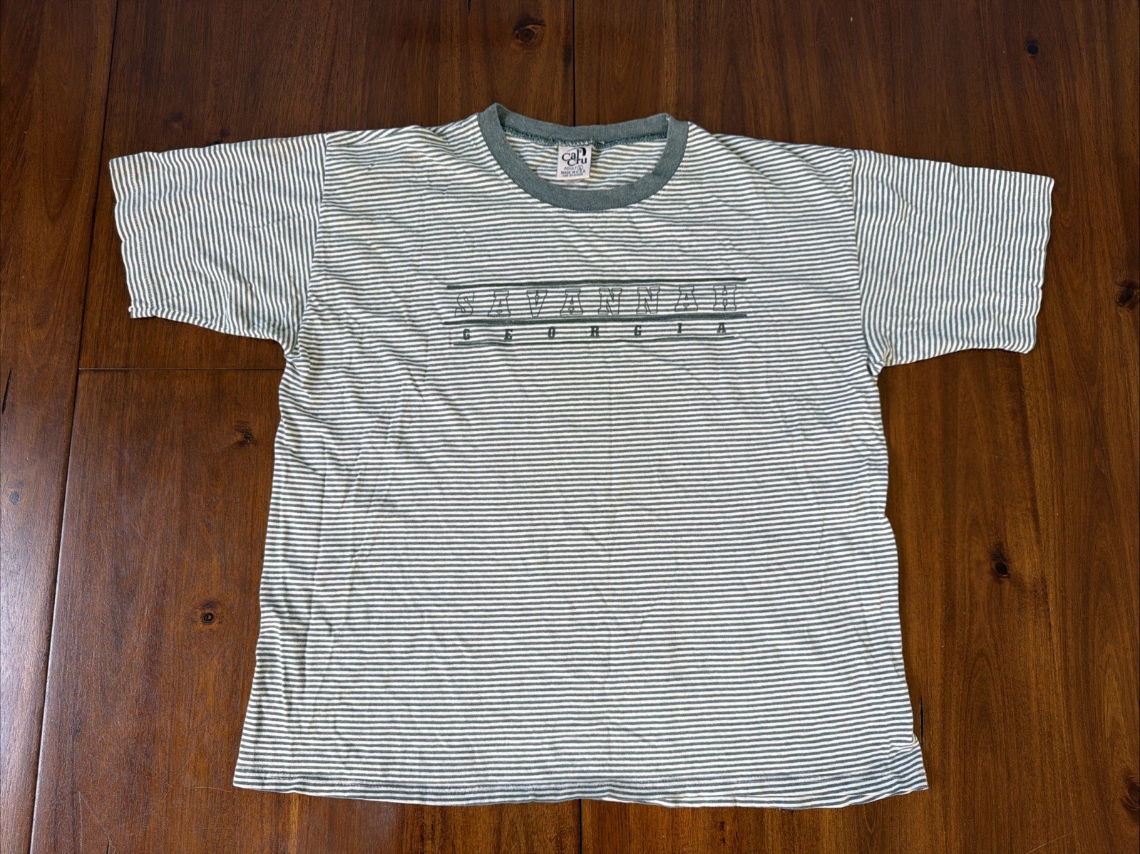 Savannah Georgia Cal Cru Striped Shirt Size Large Vintage
