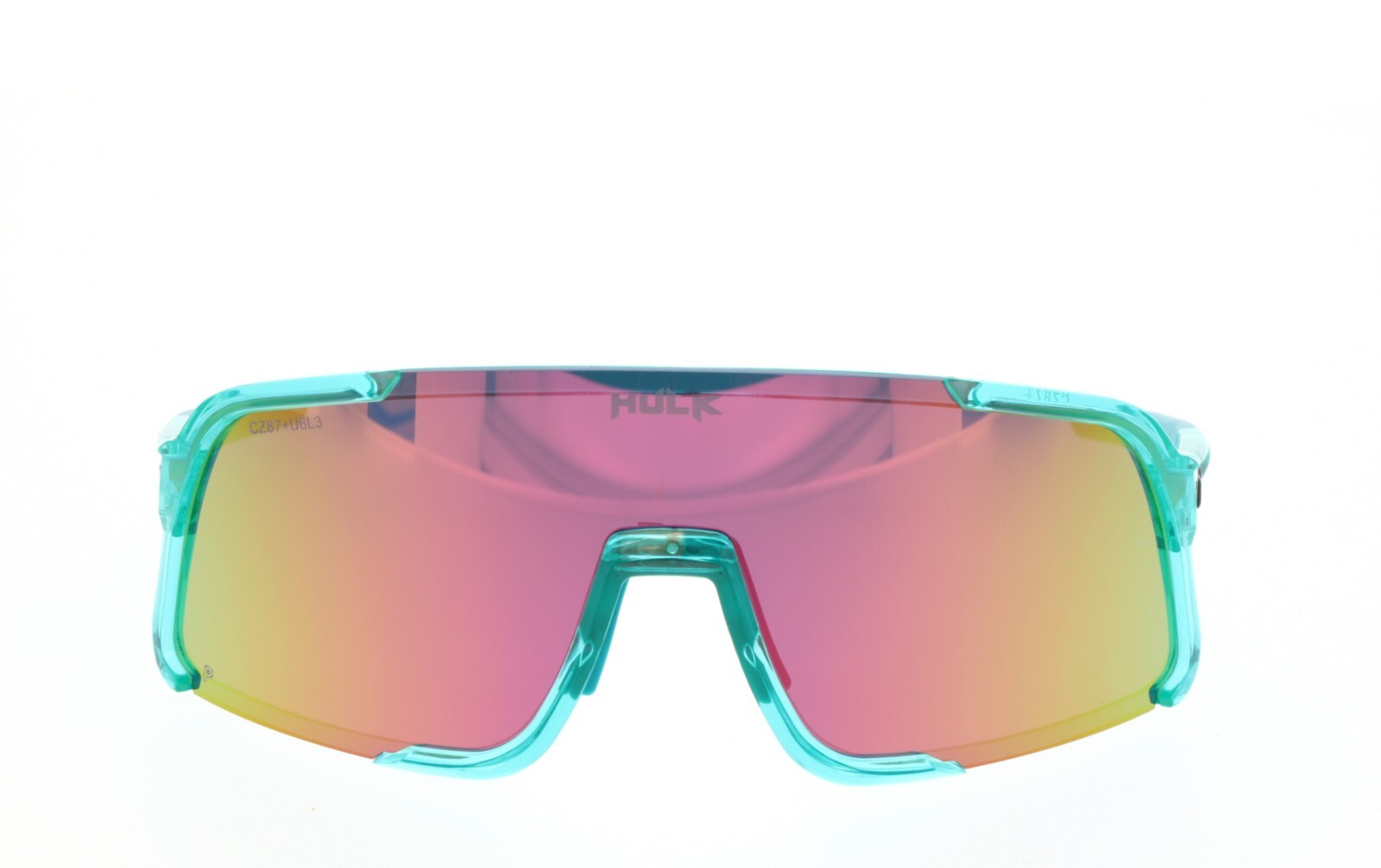 MCR HK45PZP Hulk Coral Glow Frame Safety Glasses Polarized Pink Mirror Lens