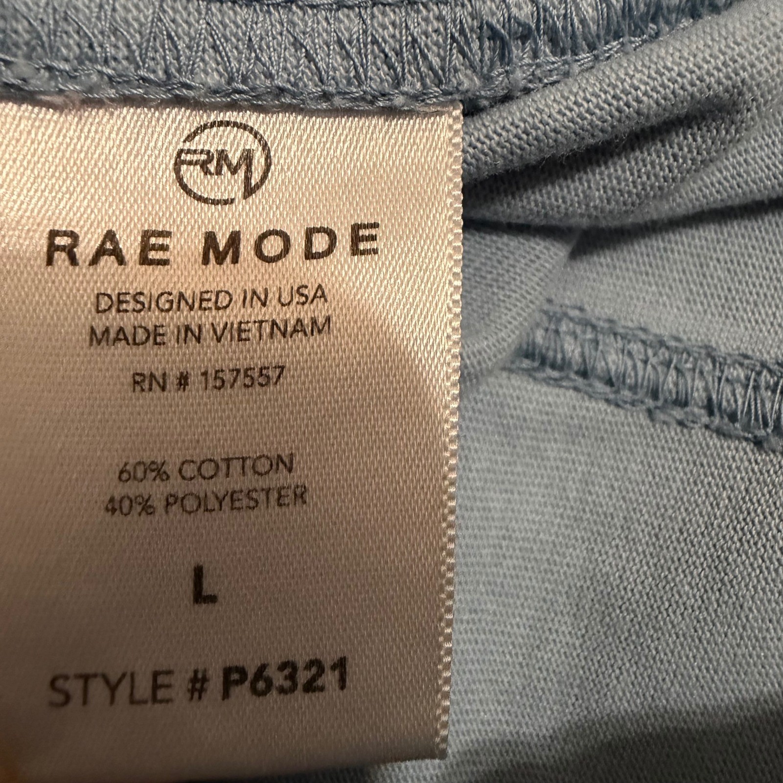 Rae Mode Women Cotton Blend Pants Siz L Light Blue Wide Leg Lounge Elastic Waist