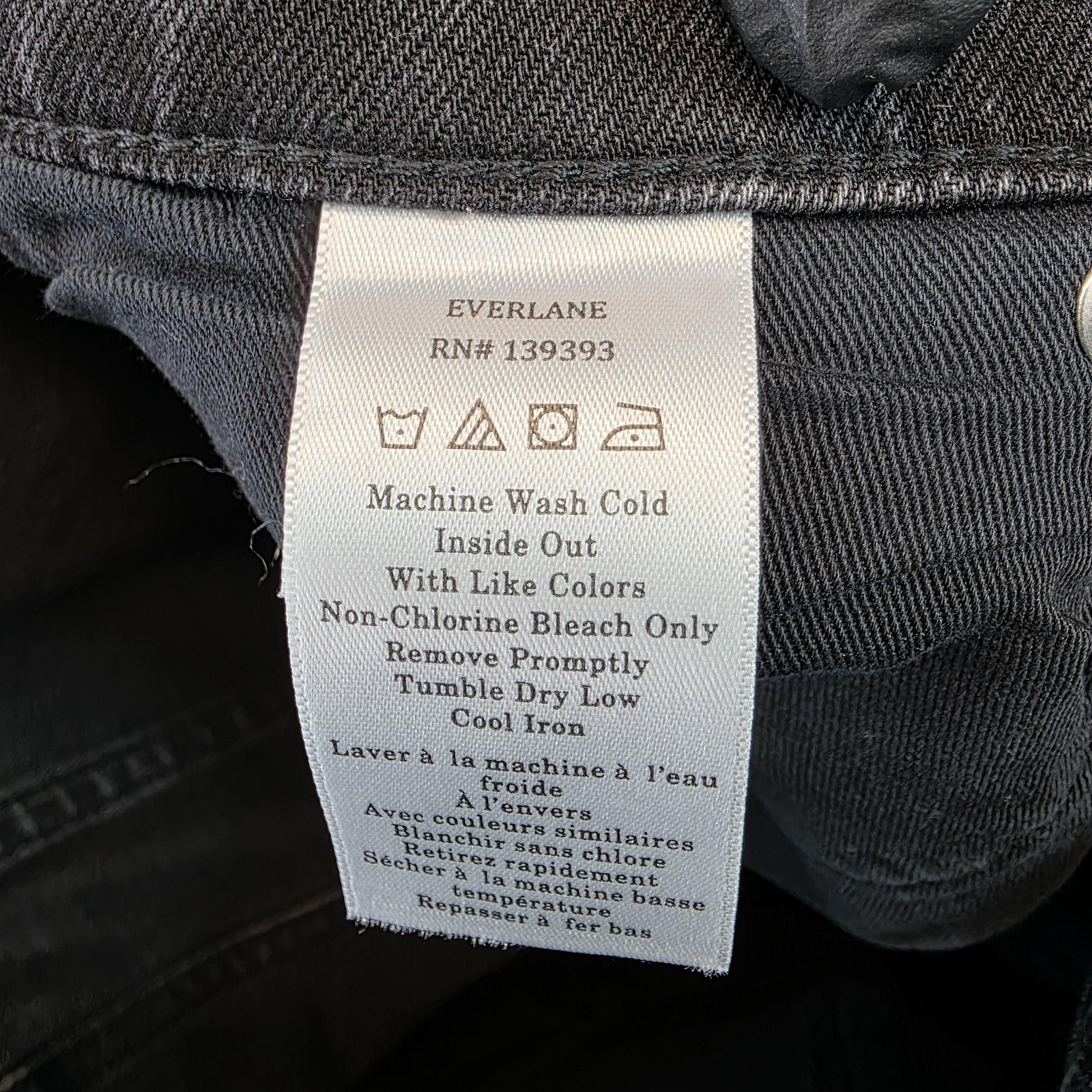 Everlane Uniform Jeans Mens 31×30 Black Charcoal Wash Slim Stretch Organic Denim