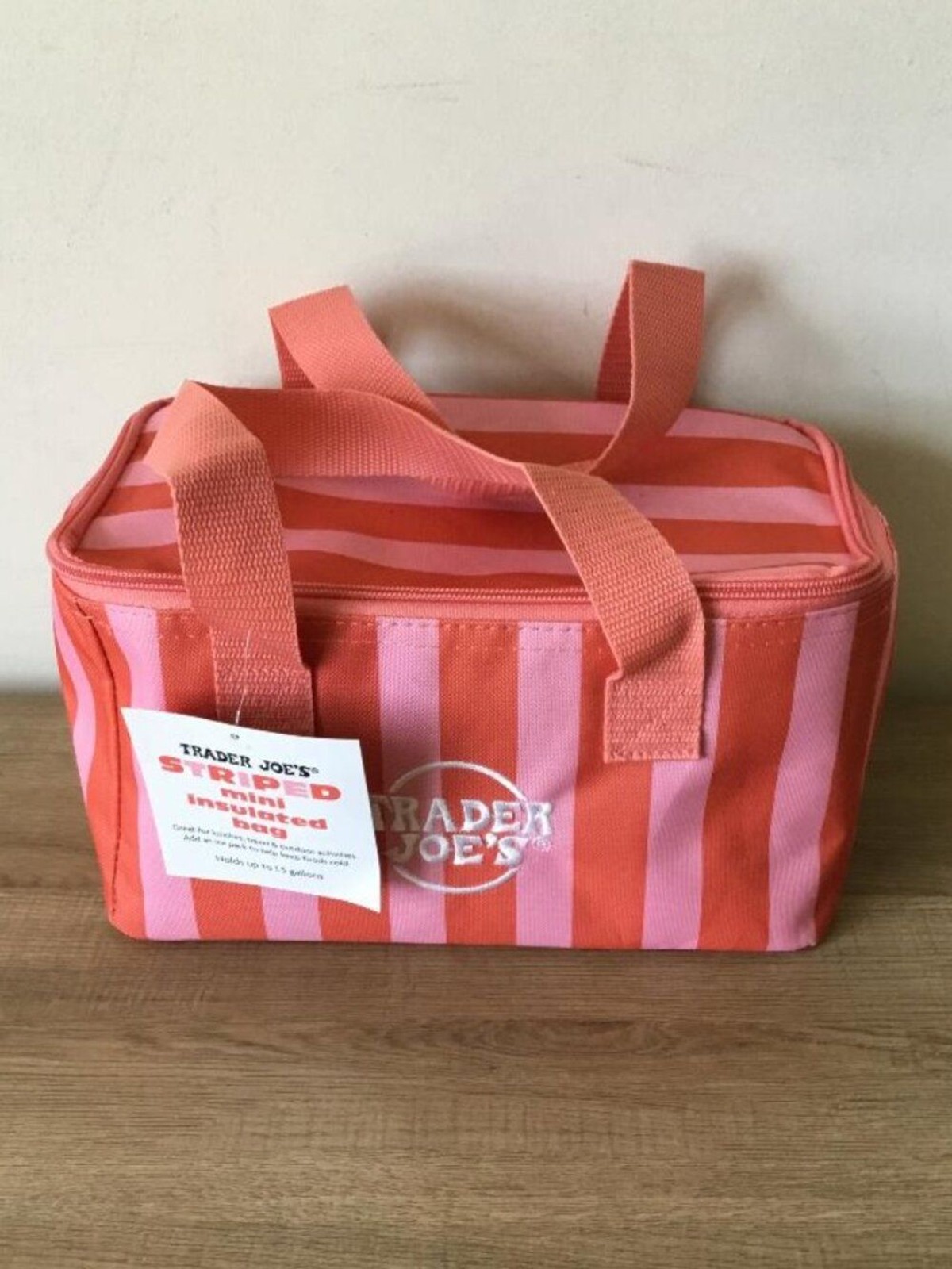 Trader Joe’s Striped Mini Insulated Cooler Bag Red/Pink Limited Edition May 2026