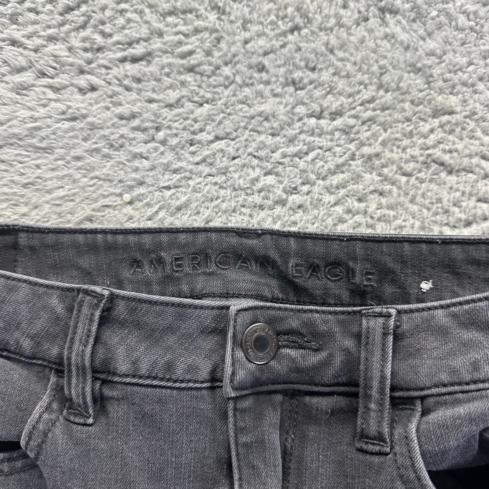 American Eagle Outfitters Jeans Womens 8 Black Denim Cotton Jegging Distressed