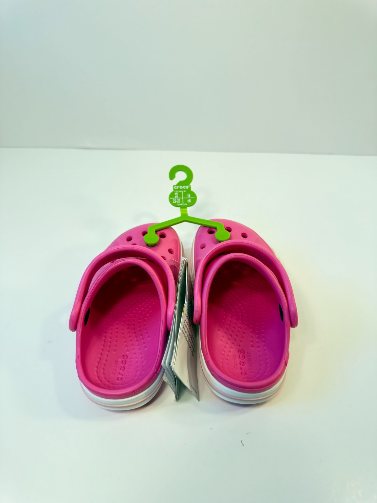 9.1 Crocs Toddlers Pink Bayaband Clogs Pink-US 6