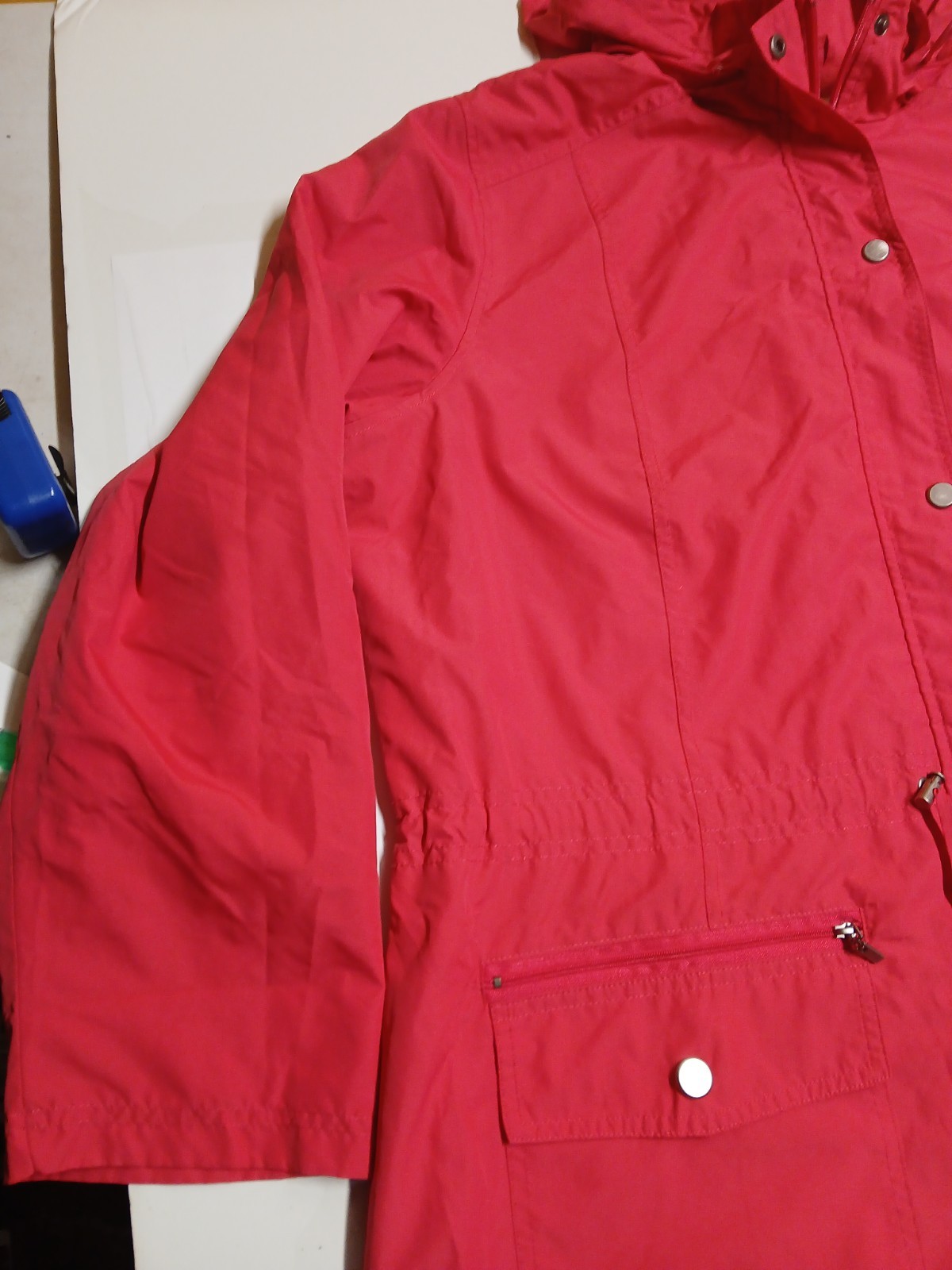 Style&co red zip snap button windbreaker jacket hooded xl women’s