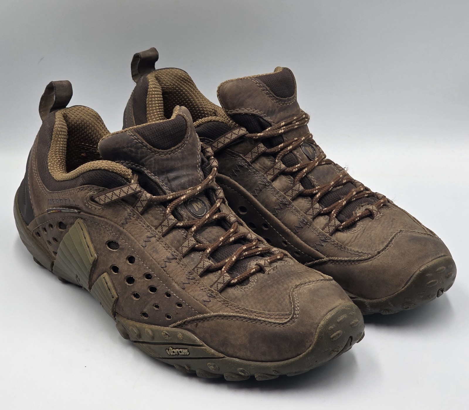 Merrell Intercept J75117 Men’s 10 Dark Brown Leather Hiking Trail Shoes