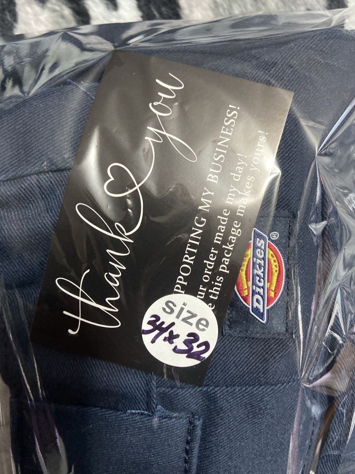 Dickies Mens Navy Cargo Work Pants 34×32 Twill Poly/Cotton MPN WP592DN