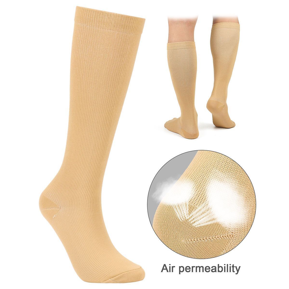 Compression Socks Pain 20-30-mmHgRelief Calf Leg Foot Support Stocking Men&Women
