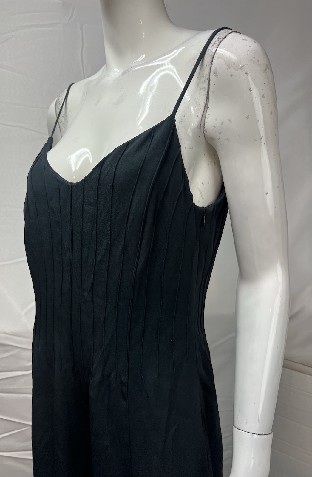 Armani Collezioni Women’s US 10 (IT 46) Long Black Silk Blend Crepe Slip Dress
