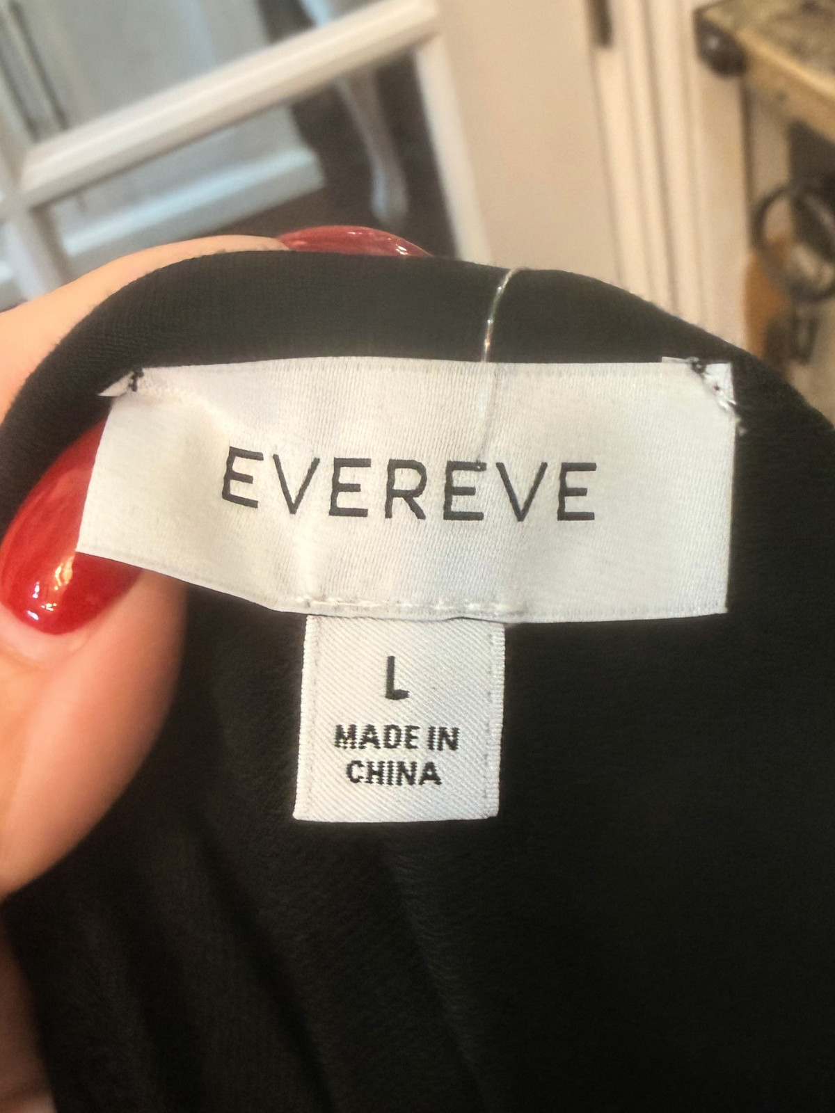 NWT Evereve Black Sierra Sleeveless Dress L with Waist Tie Curved Hem $98