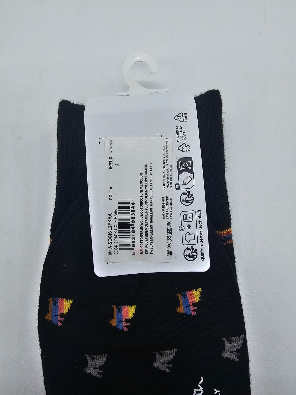 Paul Smith Carter Socks Cotton Black / Navy Set of 2 Made in Italy Great gift