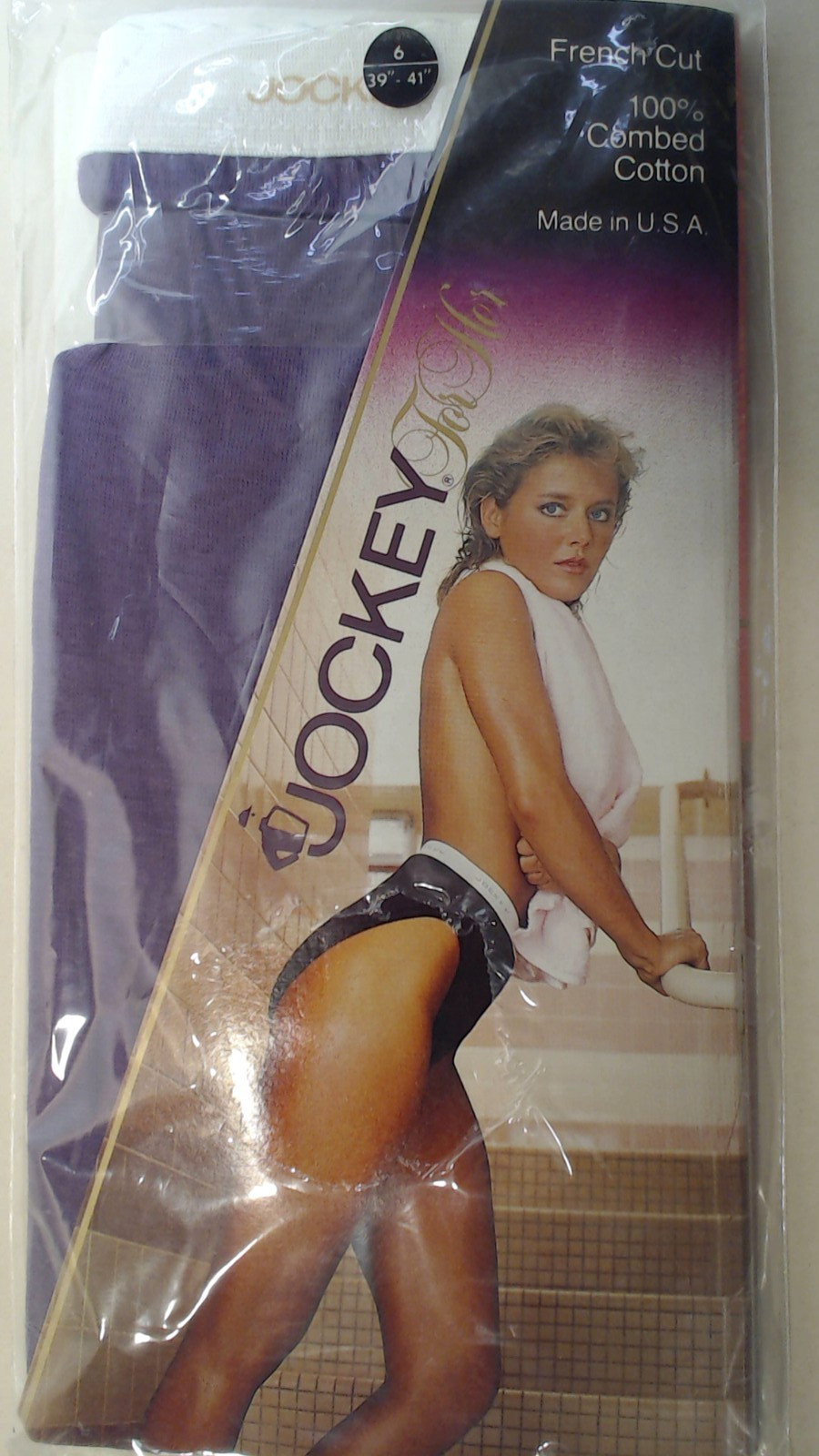 New Vtg 1984 Jockey For Her Purple French Cut Brief sz 6 100% Combed Cotton 1507
