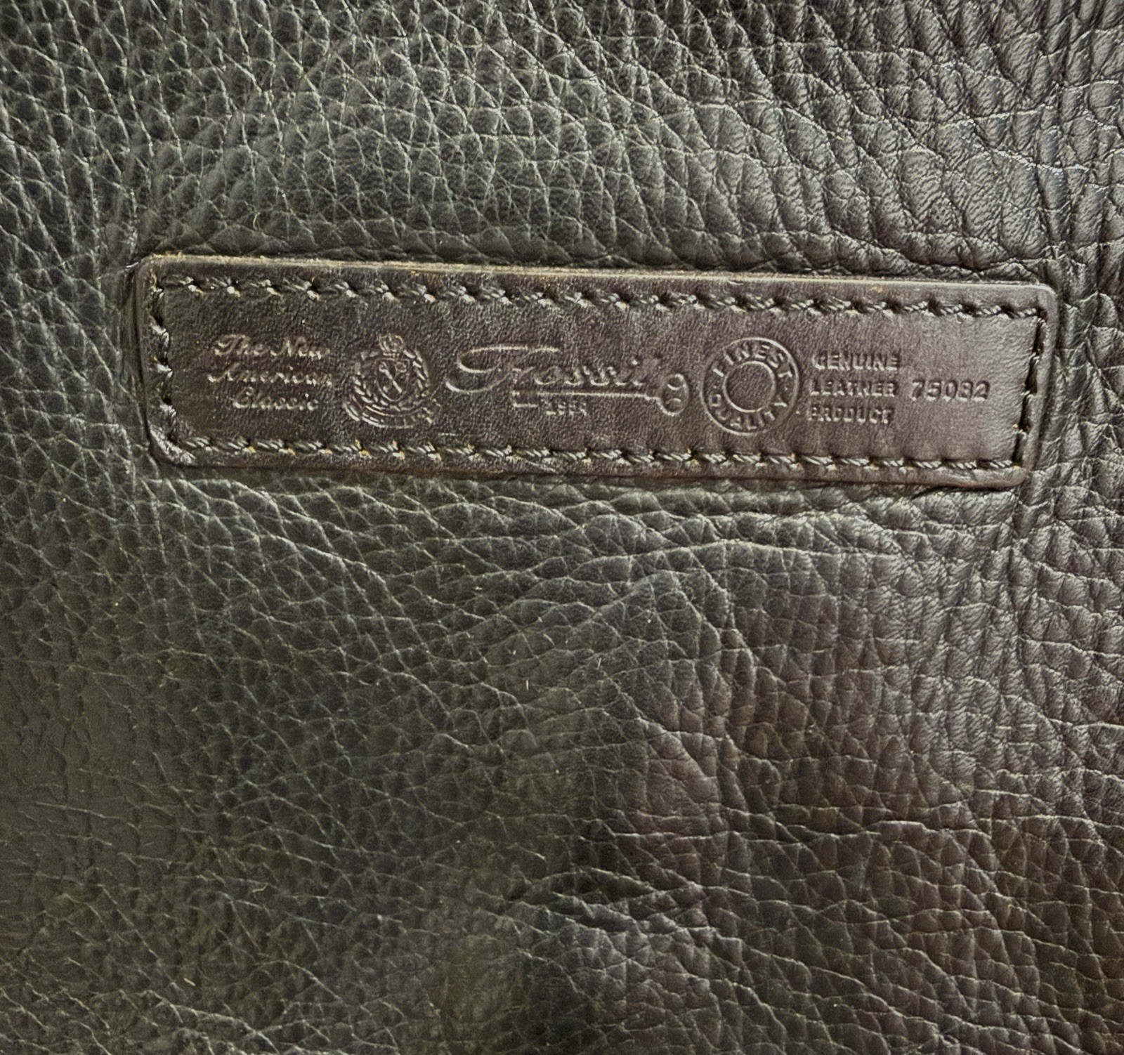 Fossil Vintage Black Leather Crossbody Bag Organizer Purse Shoulder Bag 75082