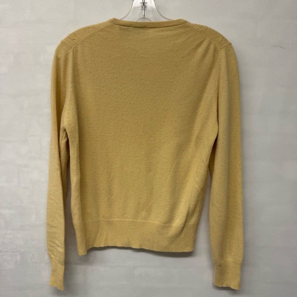 Saks Fifth Avenue 100% Cashmere Cable Knit Sweater Yellow Women’s Size L