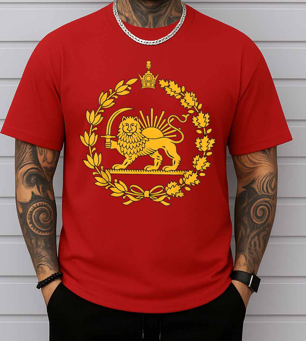 Lion and Sun Iran Persian Flag Iran Shir o Khorshid Graphic T-Shirt