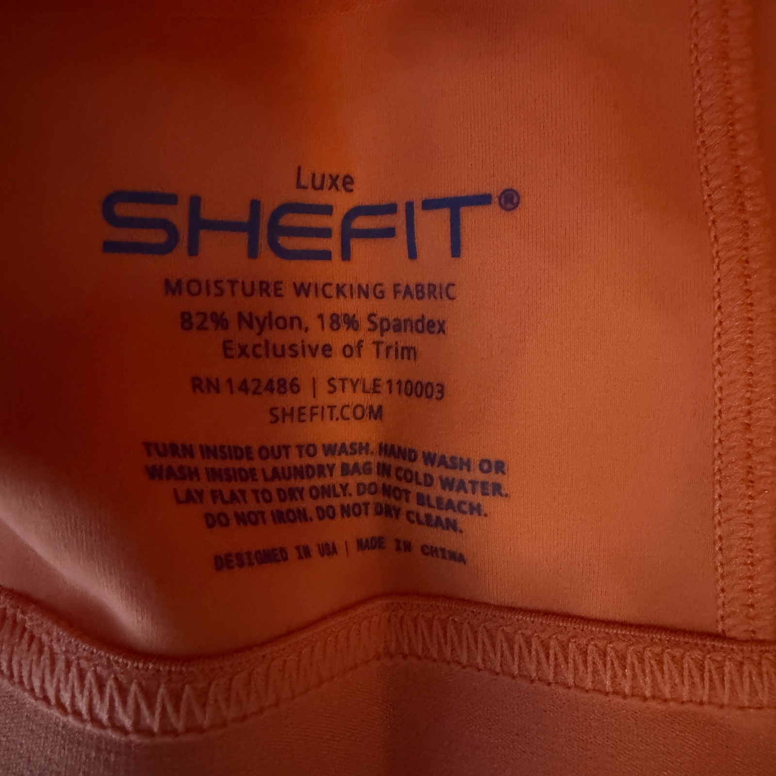 SHEFIT FLEX Orange Sports Bra Size Luxe Supportive Activewear Medium Impact