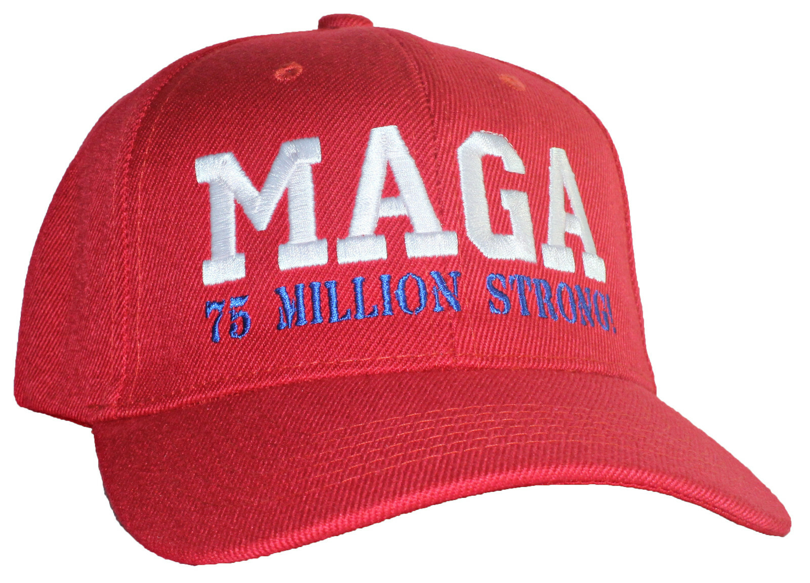 Tropic Hats Adult Embroidered MAGA 75 Million Strong Hook & Loop Structured Cap