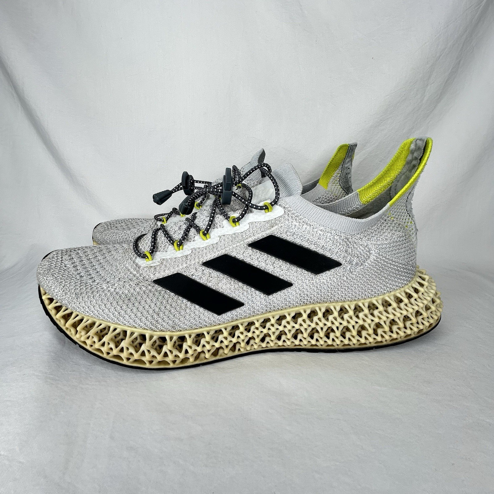 Adidas 4D Fwd Men’s Halo Silver/Cloud White/Acid Yellow GY4933 Shoes Size 10.5
