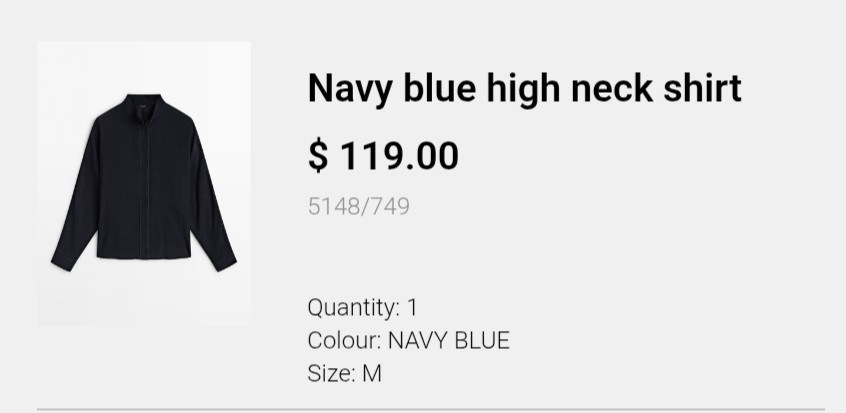 Massimo Dutti Women’s Navy blue high neck shirt M