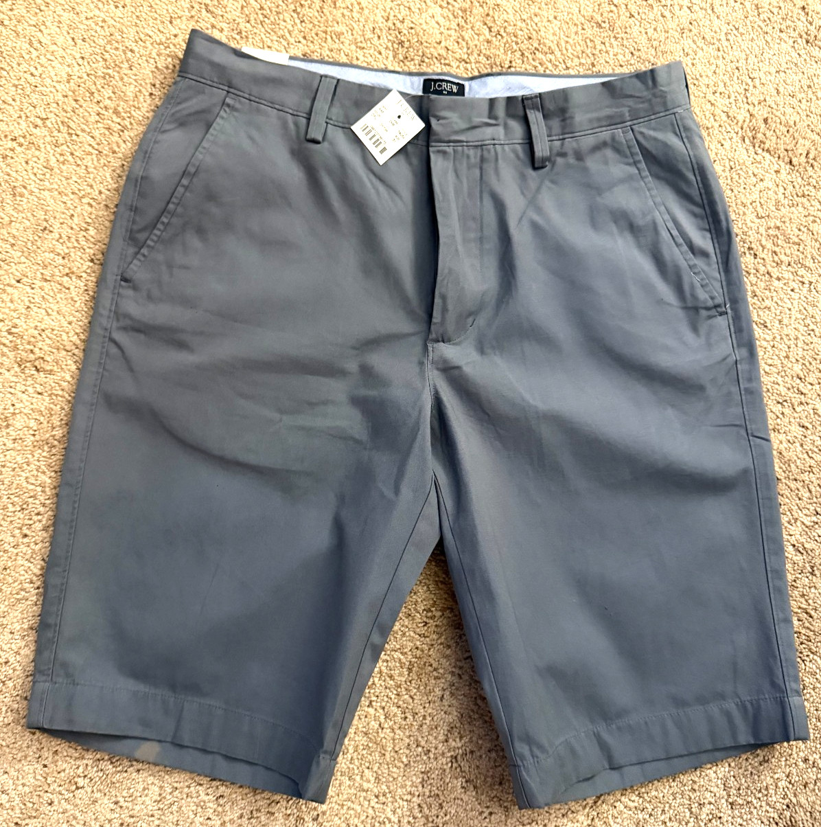 J Crew Shorts Mens 31 Gray Rivington 100% Cotton Chino Flat Front Casual