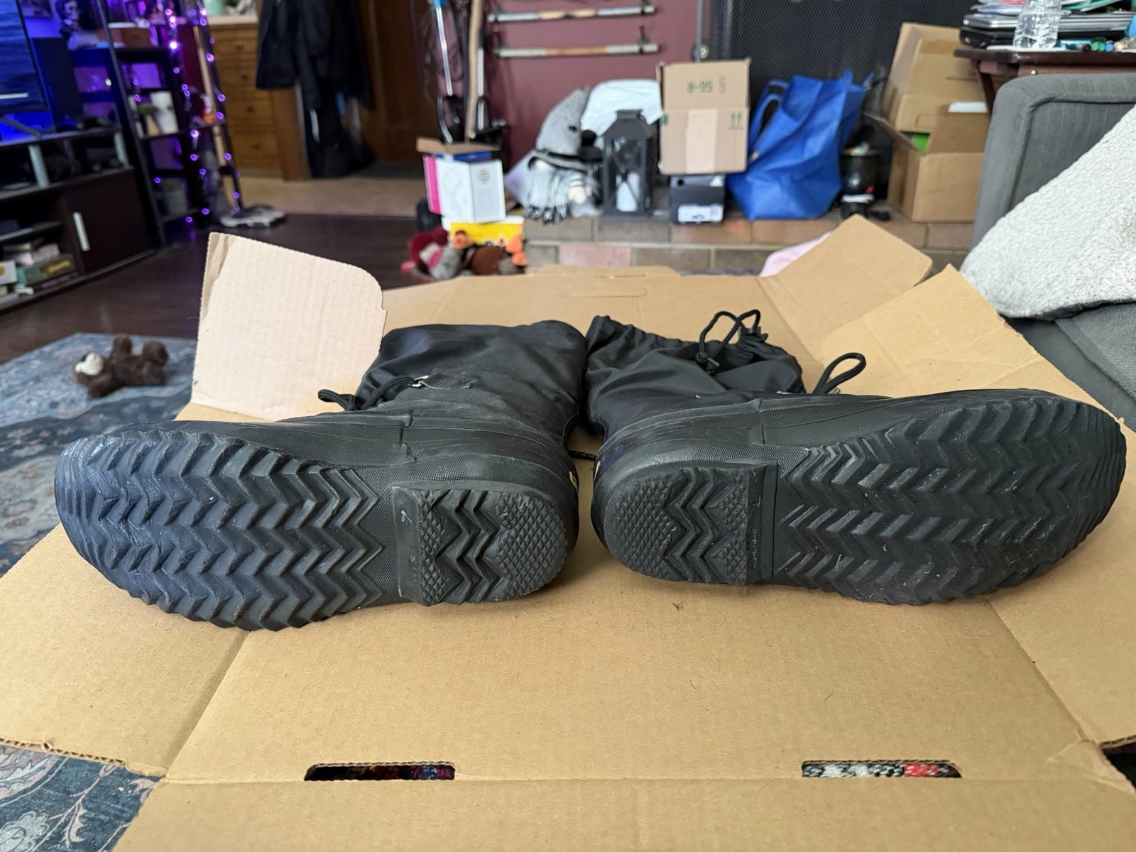 SOREL Womens Snowlion Boots CANADA Snowmobile Arctic Black, Size 7