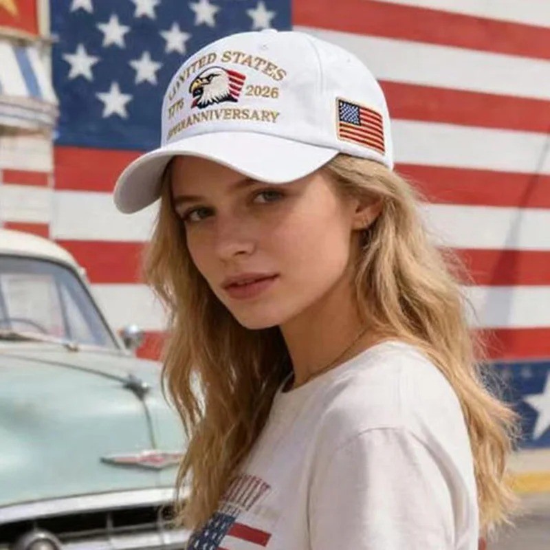 US 250th Anniversary Patriotic Eagle Baseball Cap Adjustable Sun Hat