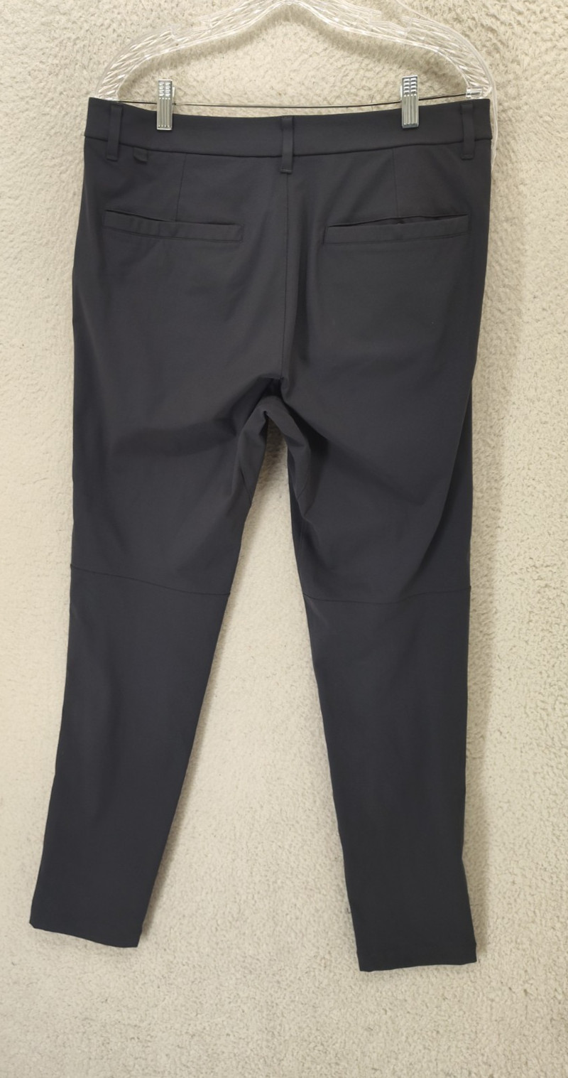 Lululemon Men Pants 33 Gray Poly Blend Straight Regular Fit Flat Front Chino