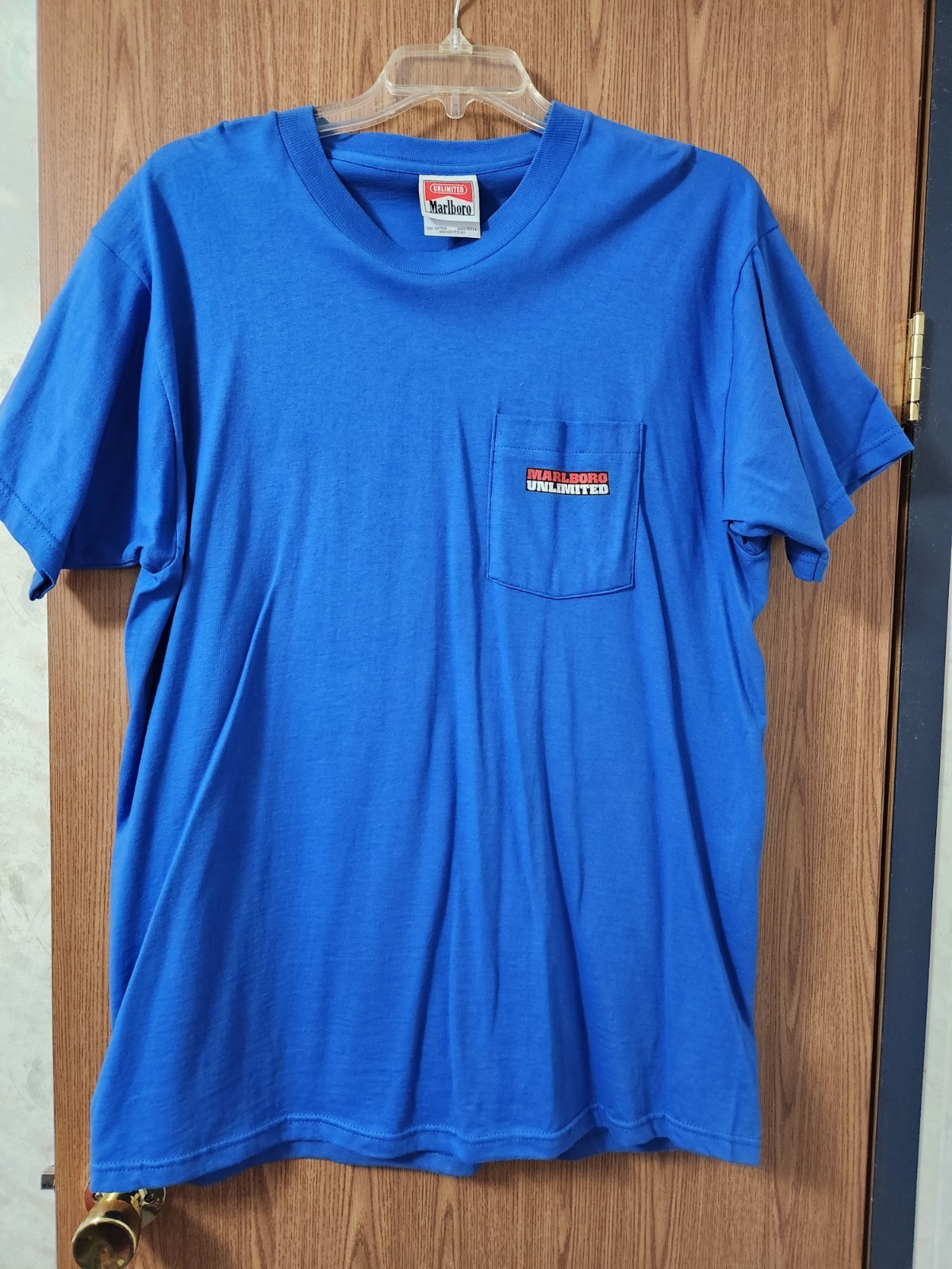 Vintage Blue Marlboro Unlimited Tshirt, Size XL. Never Worn, On Back Lone Wolf
