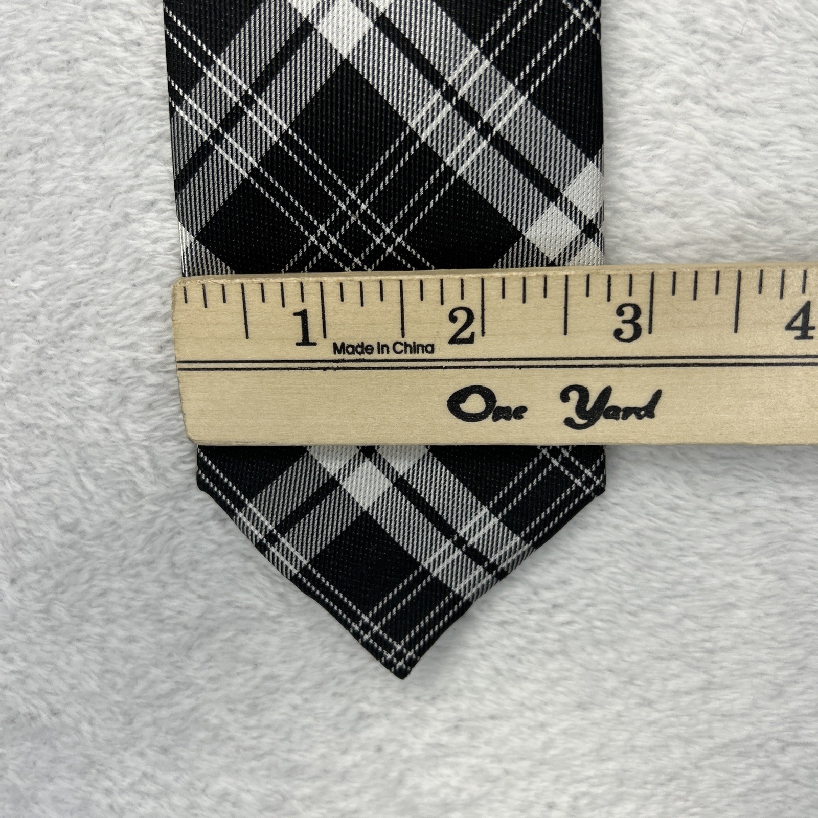 J.S Blank & Co. Black Silver Plaid Men’s Necktie 2.75”x 60” 100% Silk