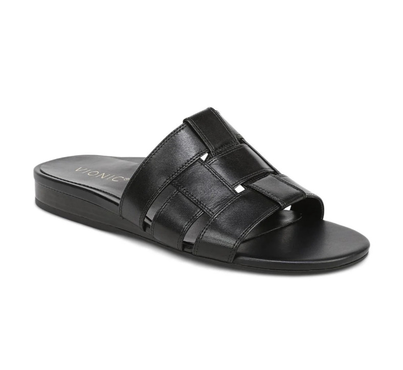Vionic Glendora Slide Sandal Women’s Leather Orthotic Comfort Arch Support